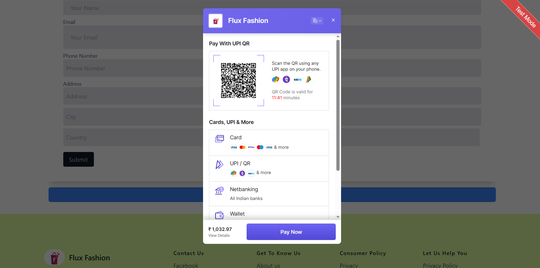 Flux Fashion storefront